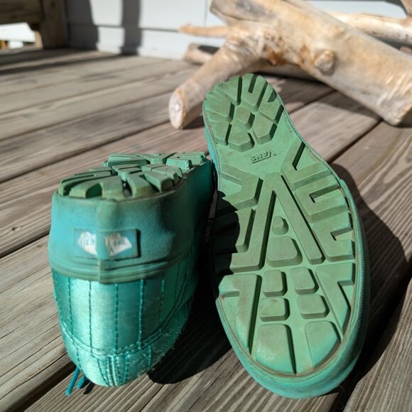 Opening Ceremony x Vans Tie Lace Up Skater Platform Satin Seafoam Green Womens 9 - Picture 8 of 16